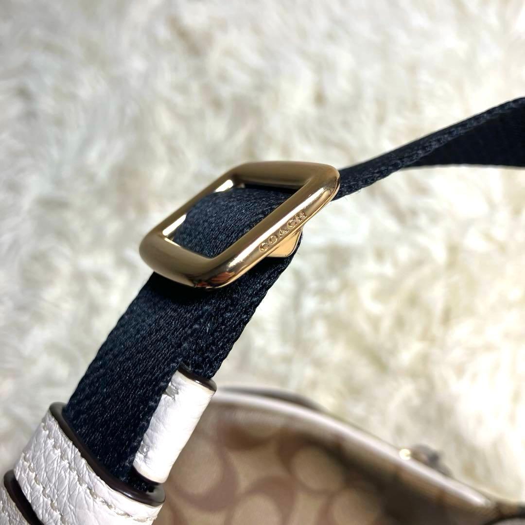 COACH＊ ウエストバッグ レザー シグネチャーアイボリー