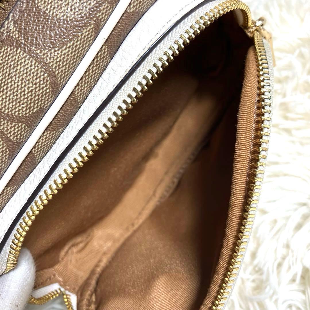 COACH＊ ウエストバッグ レザー シグネチャーアイボリー