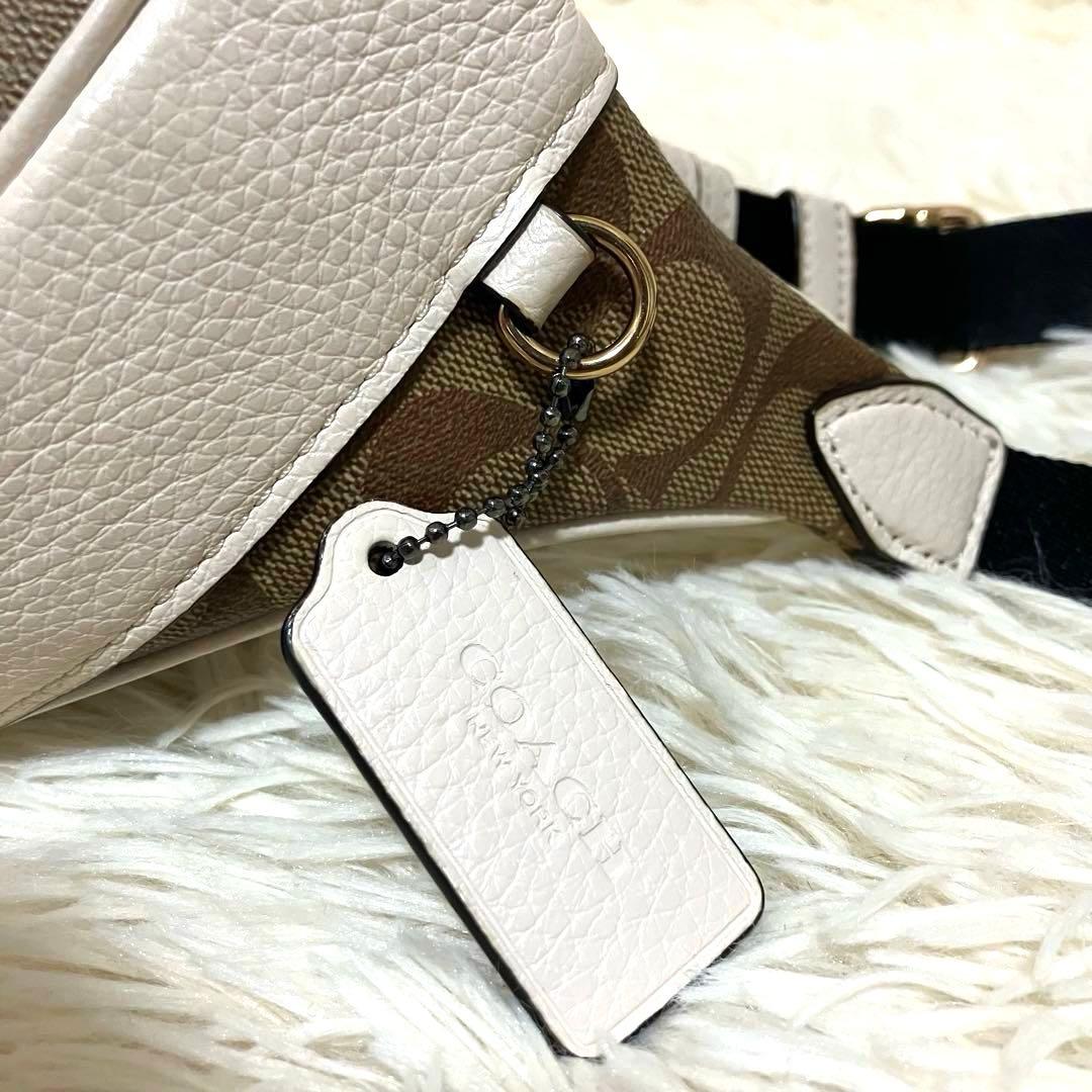 COACH＊ ウエストバッグ レザー シグネチャーアイボリー