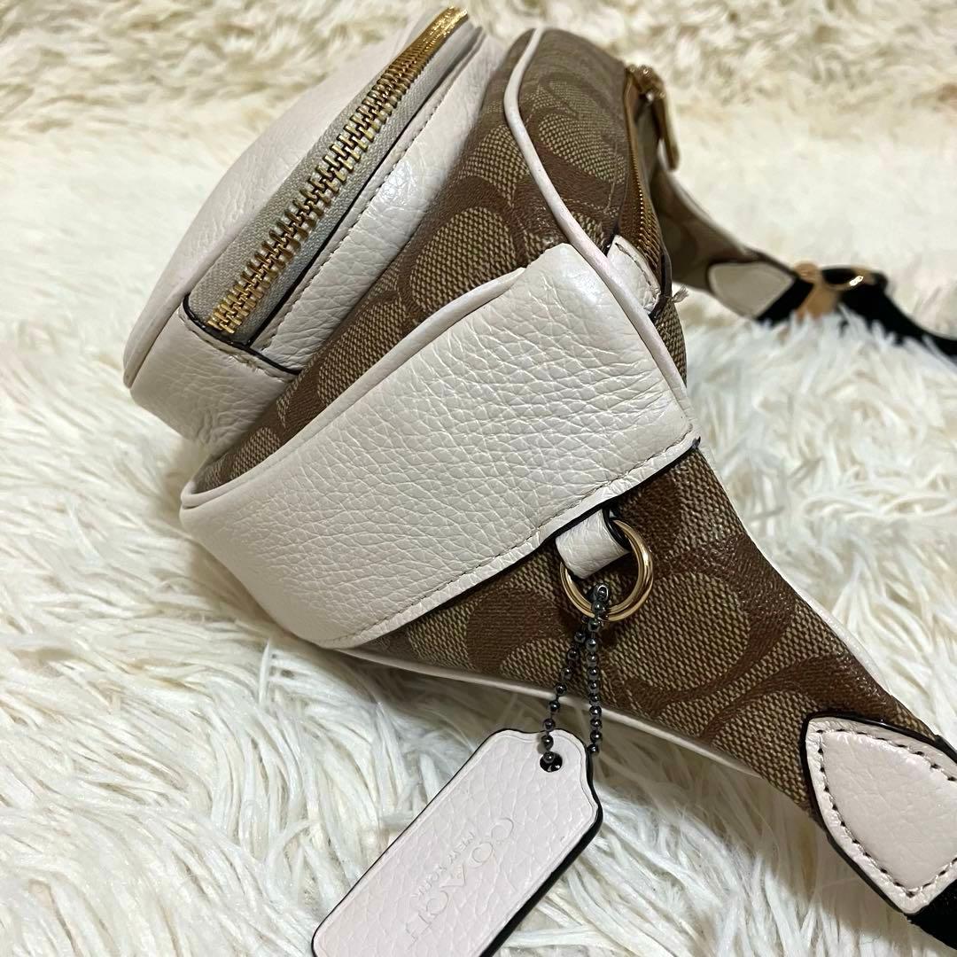 COACH＊ ウエストバッグ レザー シグネチャーアイボリー