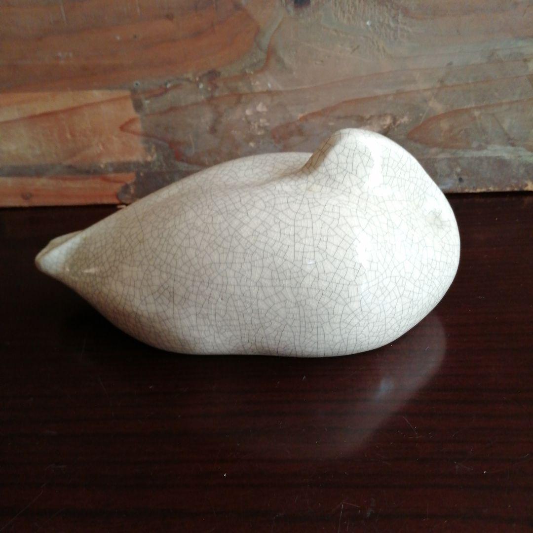 三河木彫　加藤潮光　雁　17.5cm　昭和中期