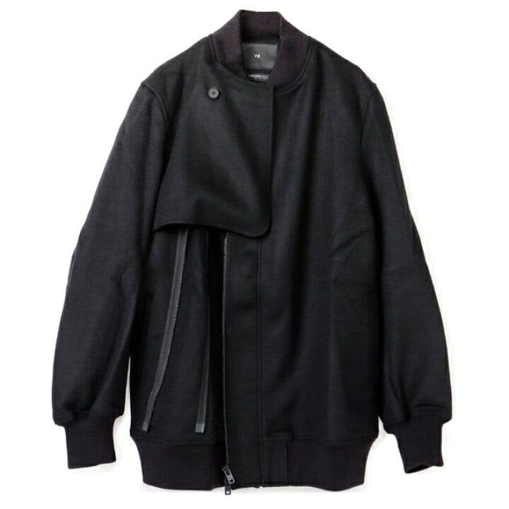 Y-3 ワイスリー アシンメトリー ウール ボンバージャケット ミリタリー