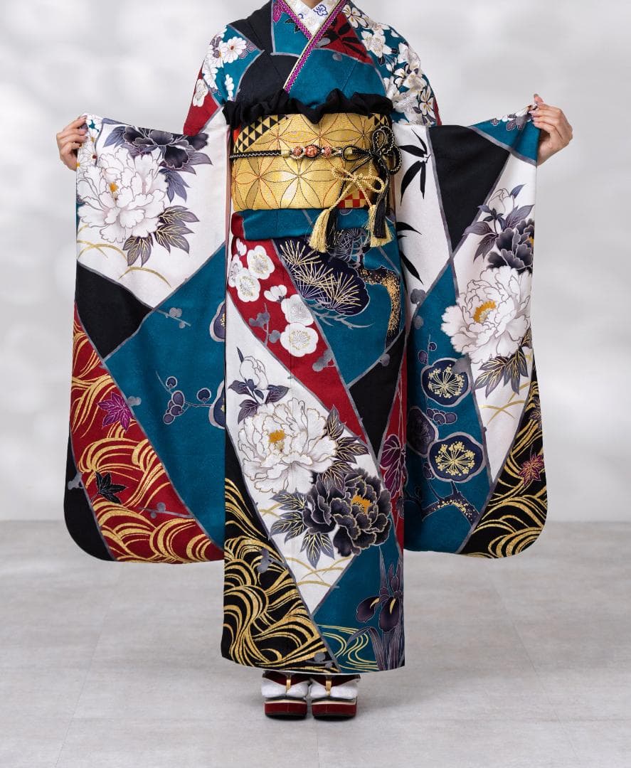 りんりん　振袖単品 150cm~160cmの方用【943】