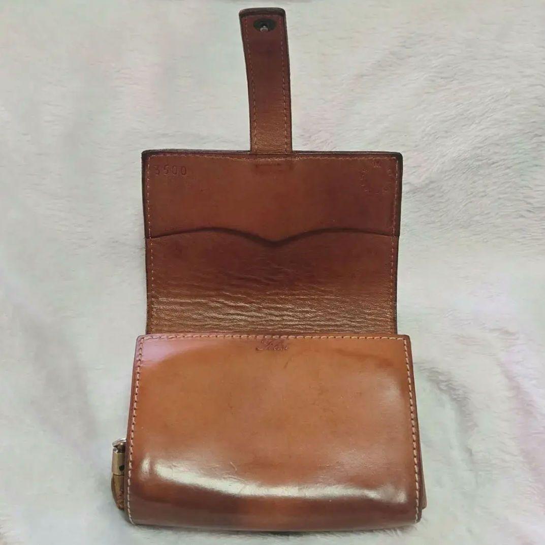 美品✨フェリージ コロコロ 3500 ブラウン 二つ折り財布 レザー