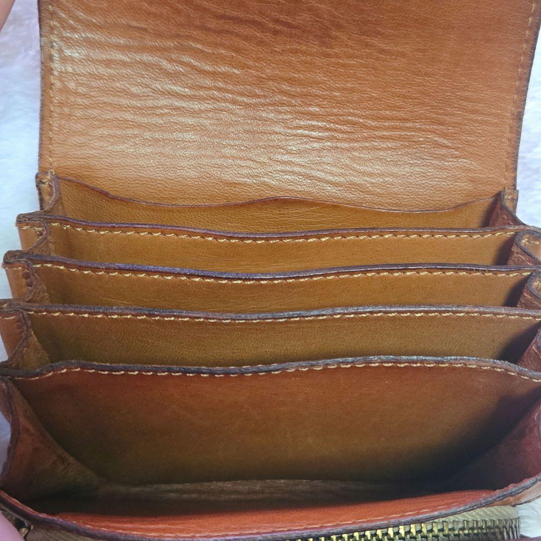 美品✨フェリージ コロコロ 3500 ブラウン 二つ折り財布 レザー