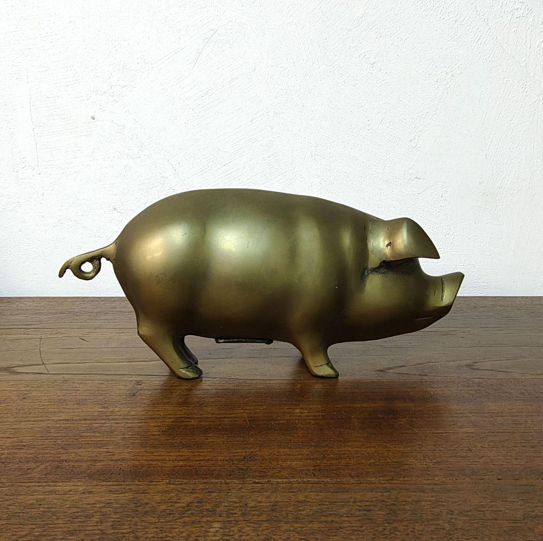 BRASS 真鍮 ピギーバンク 豚 貯金箱 ミッドセンチュリー