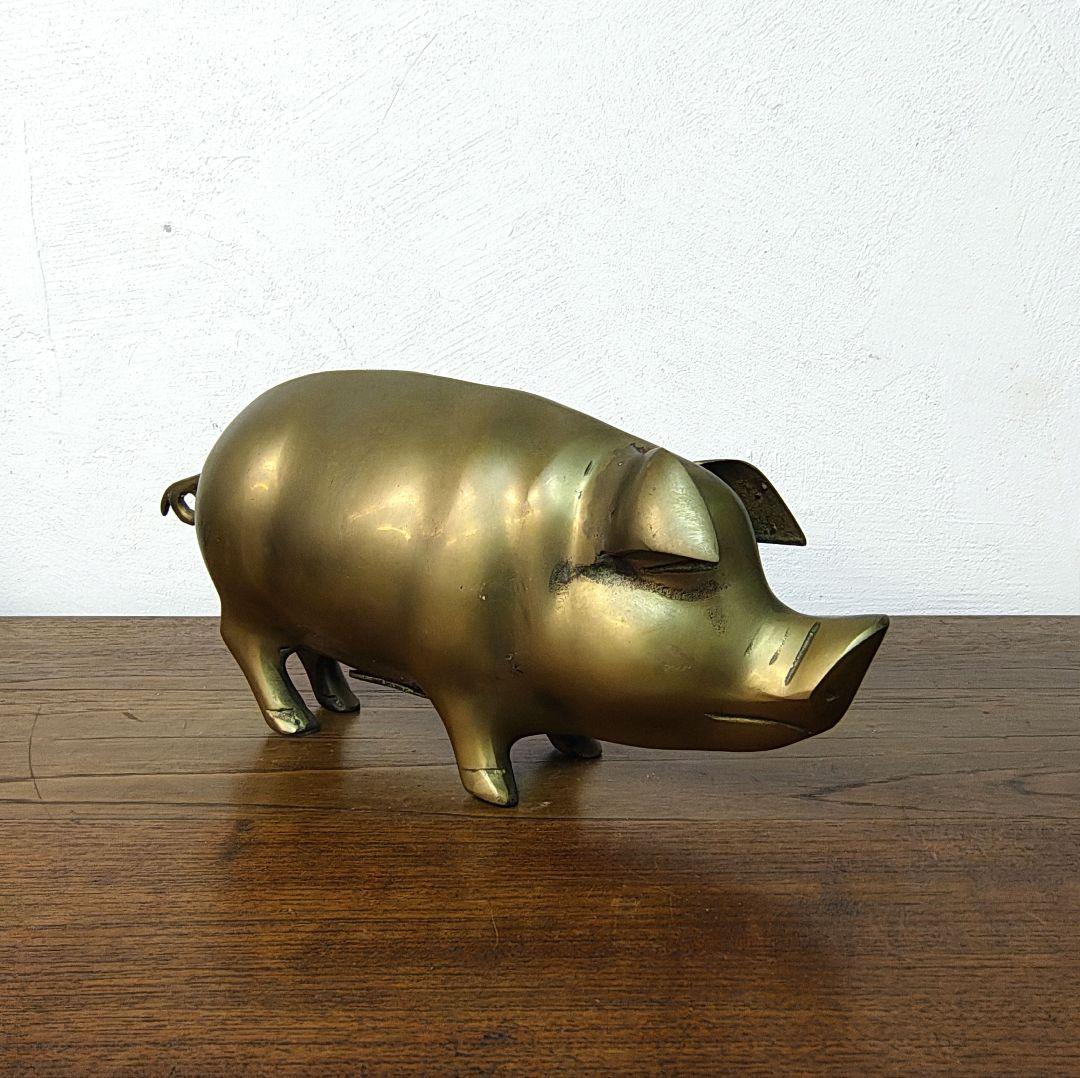 BRASS 真鍮 ピギーバンク 豚 貯金箱 ミッドセンチュリー