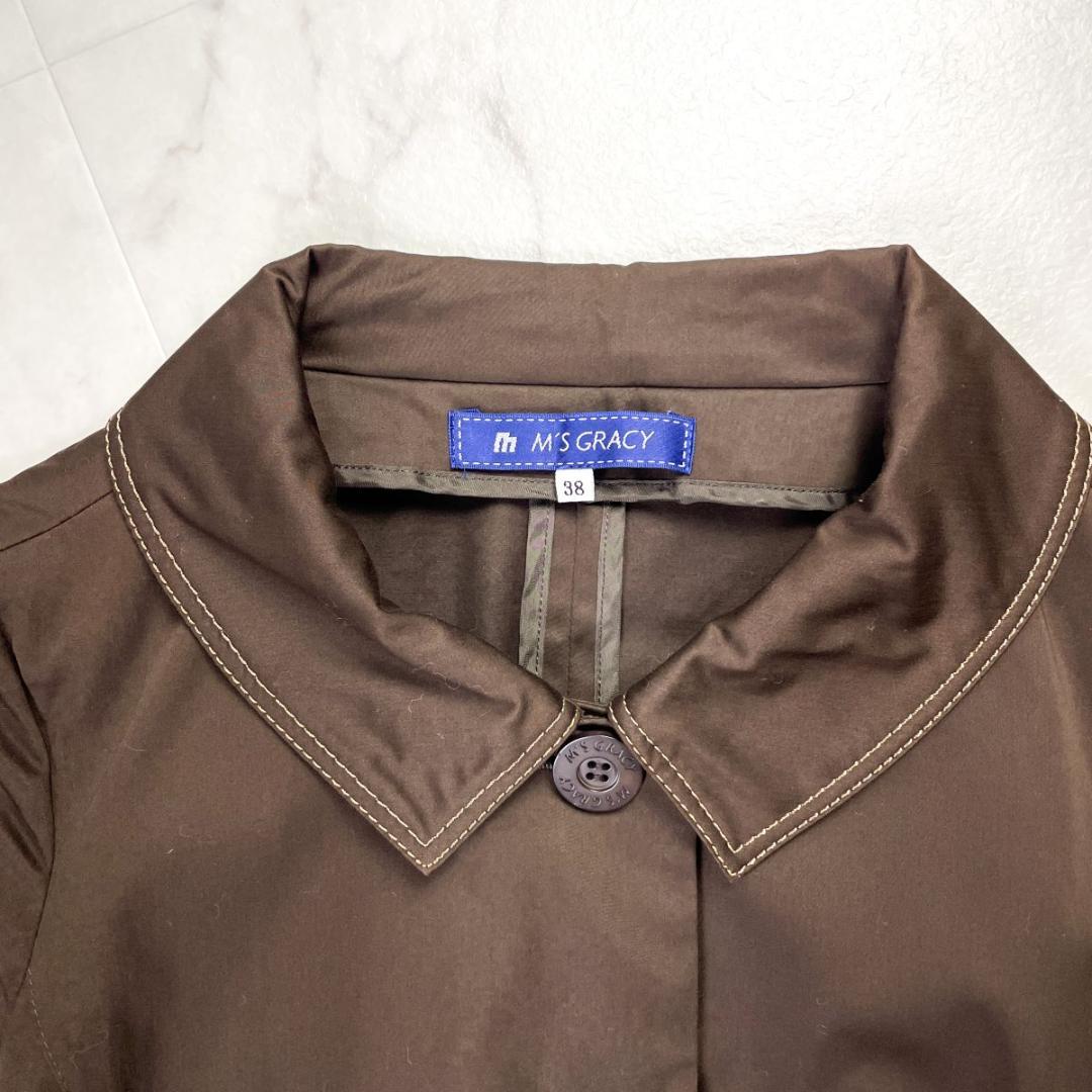M'S GRACY ステッチステンカラージャケット 茶色 サイズ38*KD950