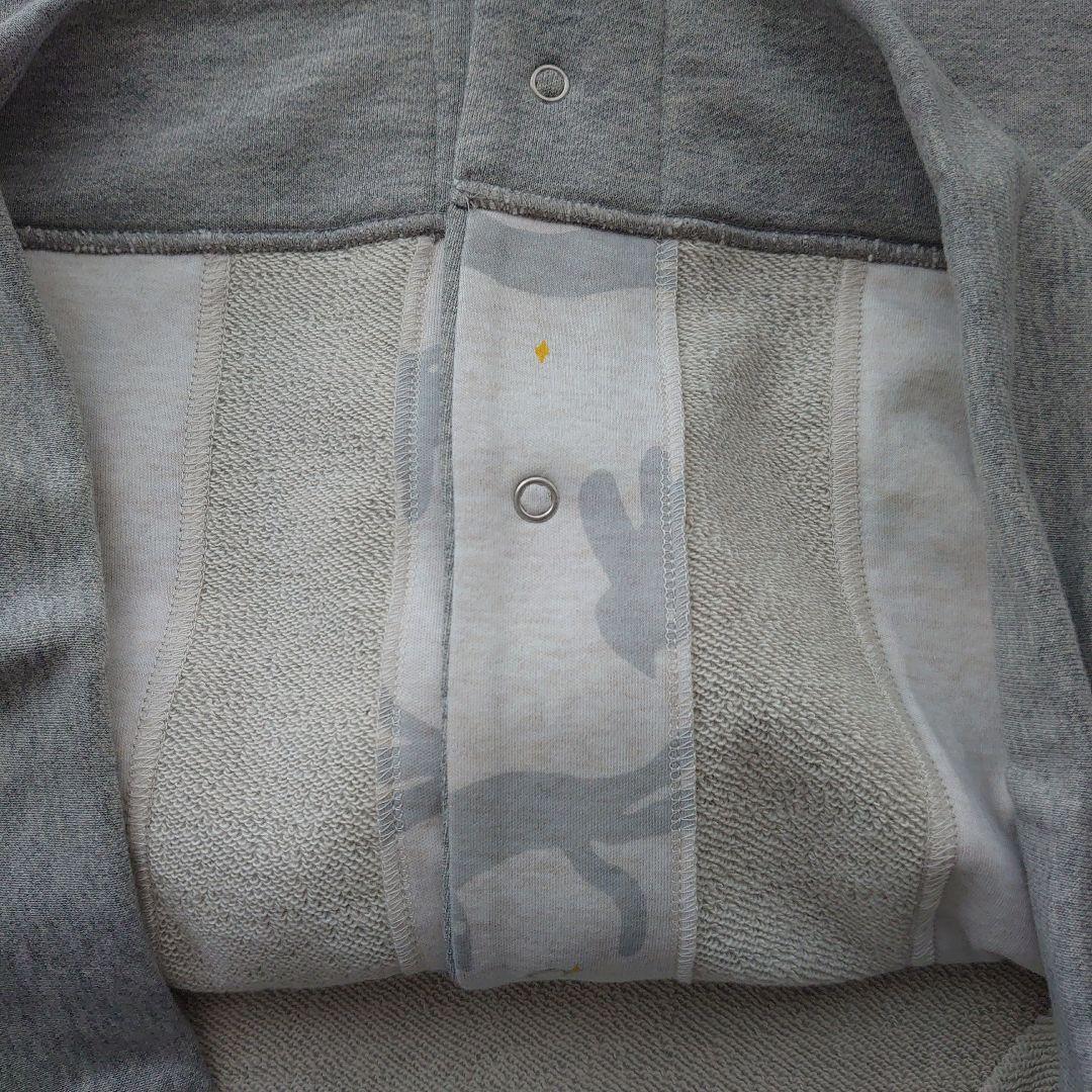 ツモリチサト長袖猫刺繍付きグレーMサイズ前開きトレーナートップス