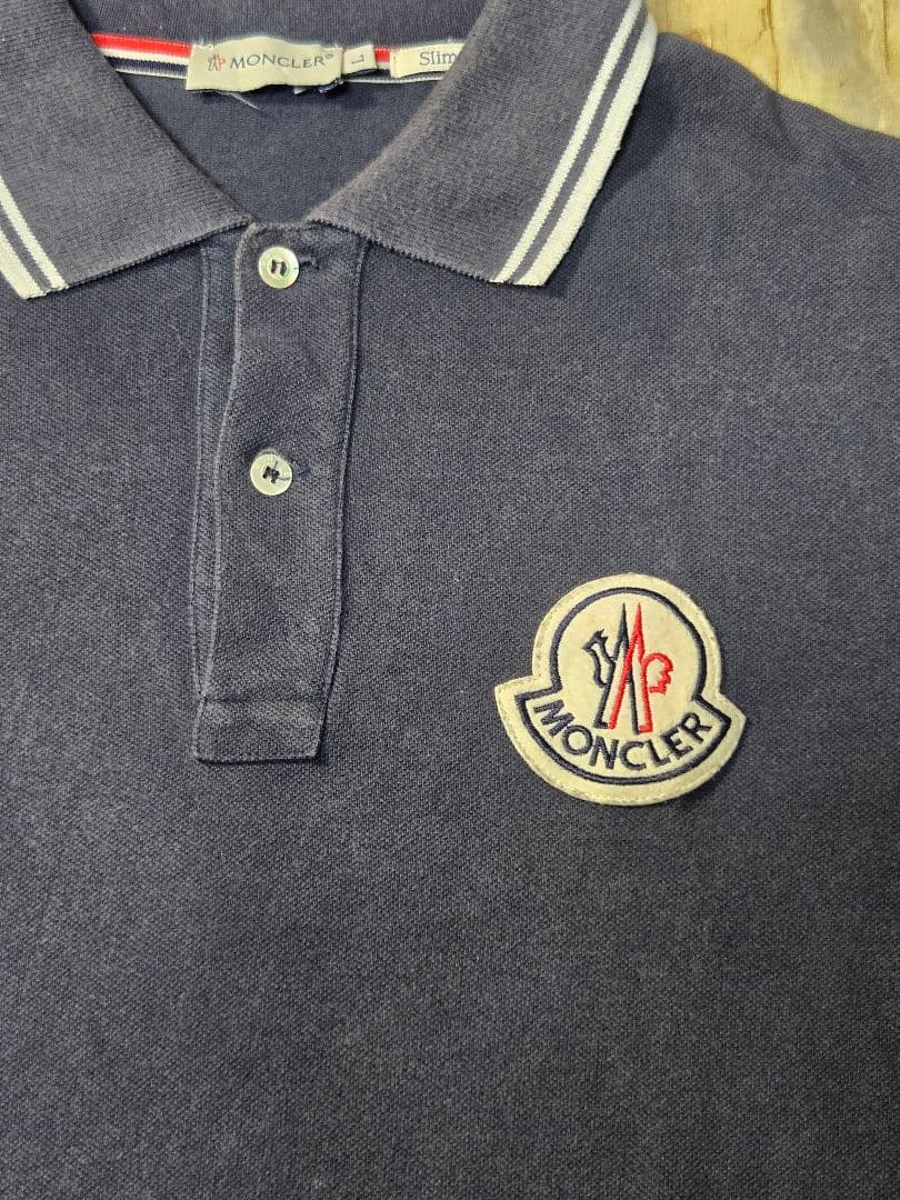 モンクレール　MONCLER ネイビー　ポロシャツ L　フェード フランス