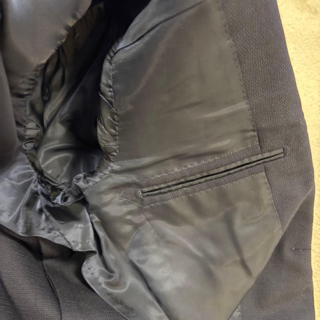 【美品】BEAMS F 段返し3つボタン ウール ポップサック 紺 44 8R