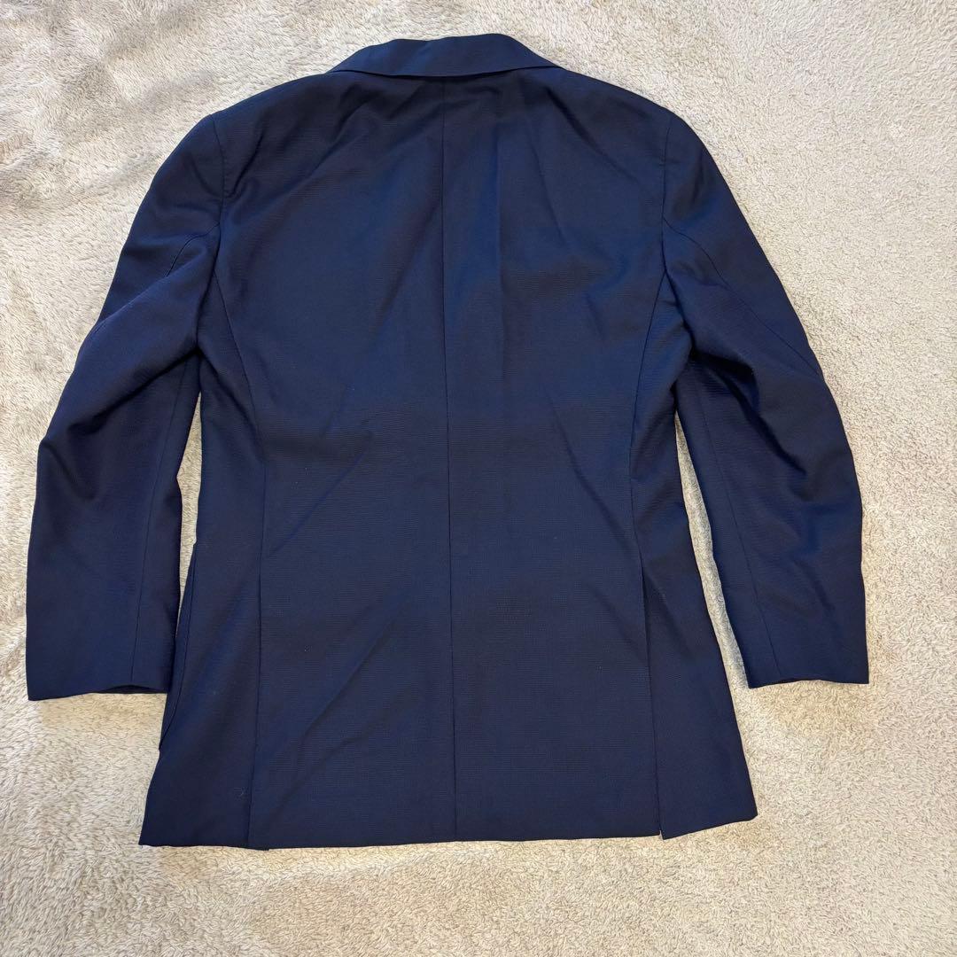 【美品】BEAMS F 段返し3つボタン ウール ポップサック 紺 44 8R
