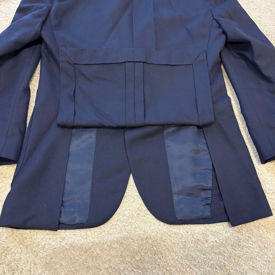 【美品】BEAMS F 段返し3つボタン ウール ポップサック 紺 44 8R