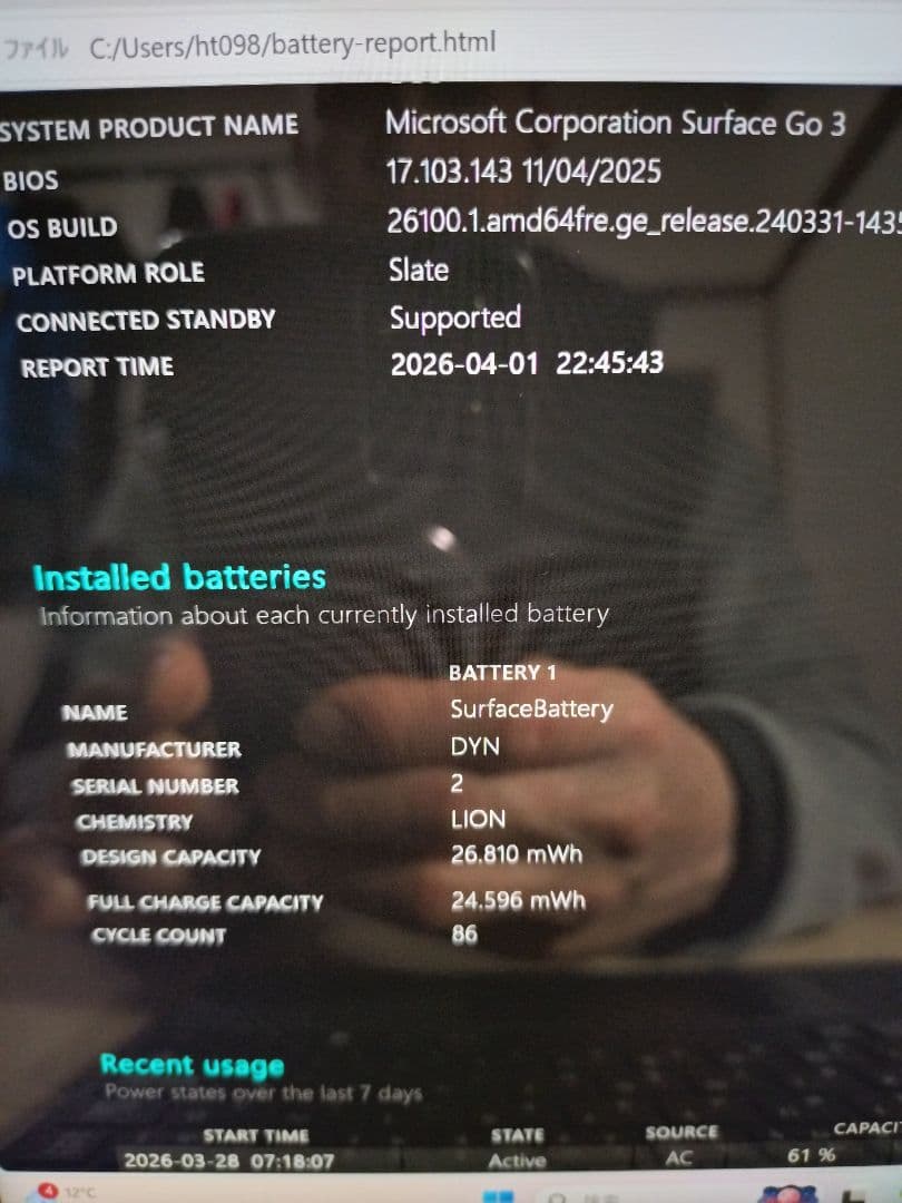 Microsoft Surface Go 3 本体 日本語キーボード付き