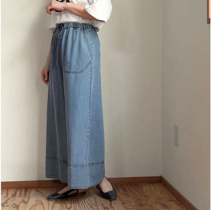 新品タグ付 2026新作 シニカル テンセル デニム ワイド パンツ Mal.