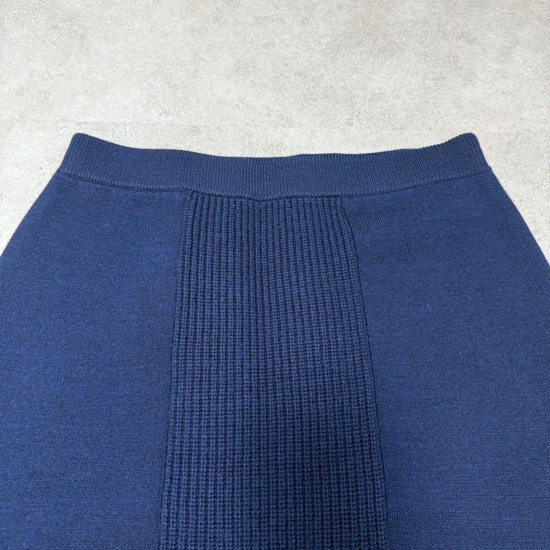 24AW✨定価約4万✨UN3D. ポイントステッチニットスカート アシンメトリー