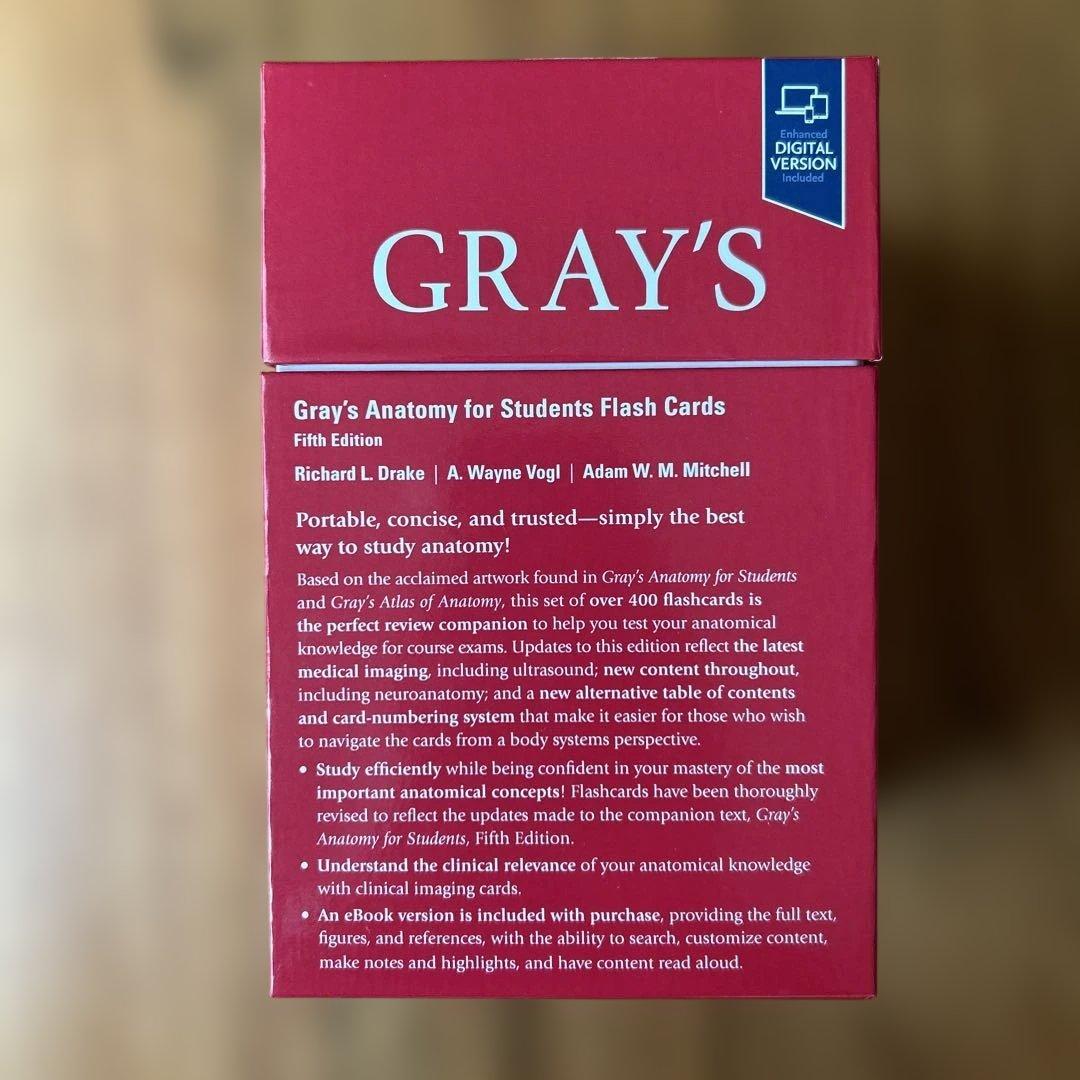GRAY'S ANATOMY フラッシュカード 第5版