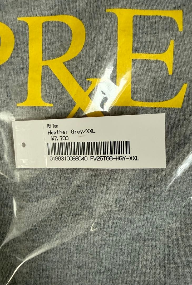 トップス SUPREME RX Tee Heather Grey XXL
