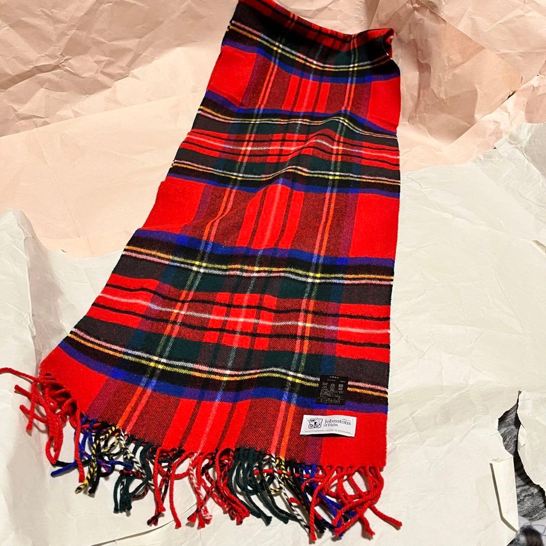 【ジョンストンズ オブ エルガン】【ロイヤルスチュワート】 カシミヤ ストール
