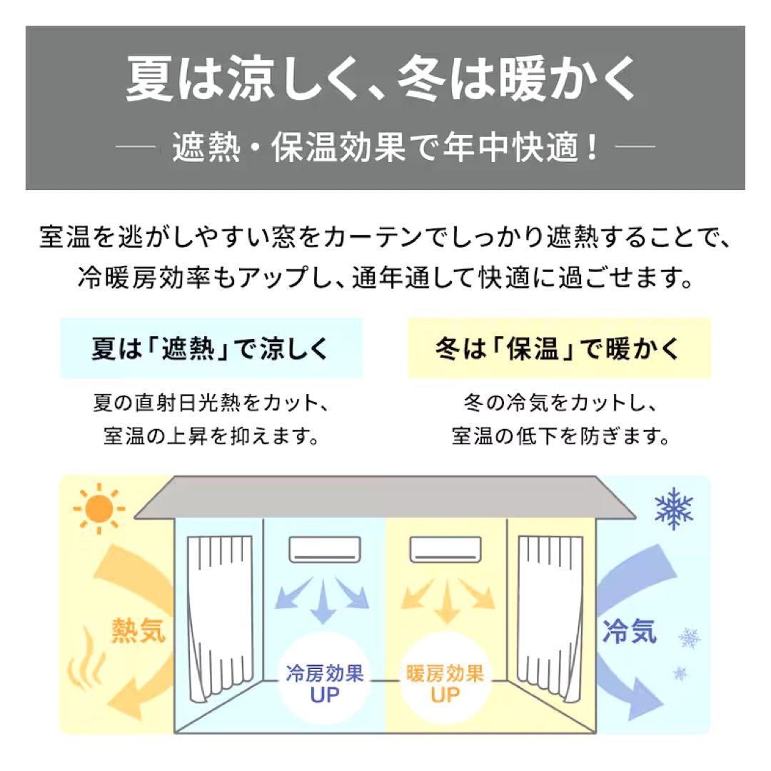 ぽんぽんデザイン遮光遮熱防音カーテンホワイトベージュ約100×178（2枚）
