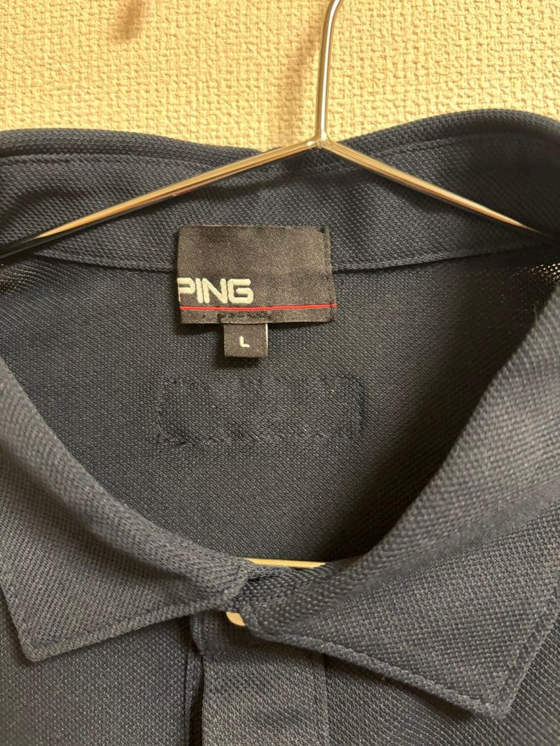 KING　PING ネイビーポロシャツ　L(新品未使用)