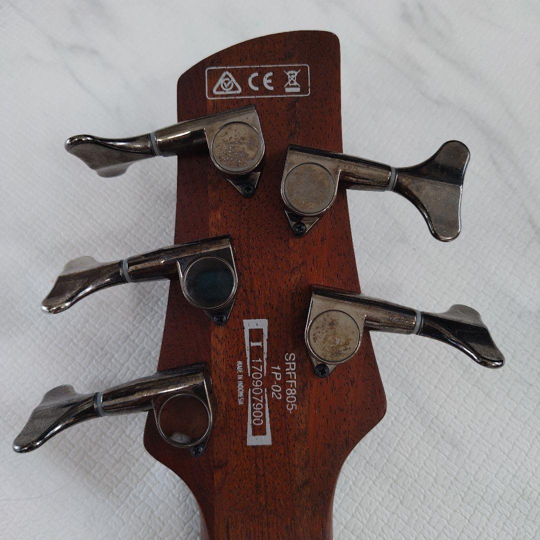 5弦ファンドフレット Ibanez SRFF805 Black Stained