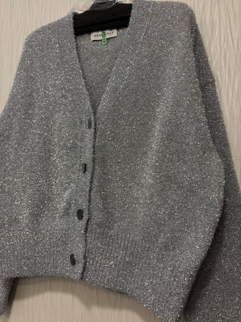 DEPAREILLE デパリエ ラメ シルバー カーディガン