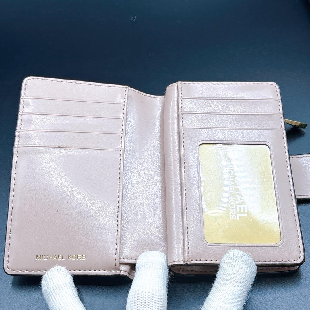 こ*み様 ✨極美品✨マイケルコース ピンクシグネチャー 折り財布 ゴールド金具