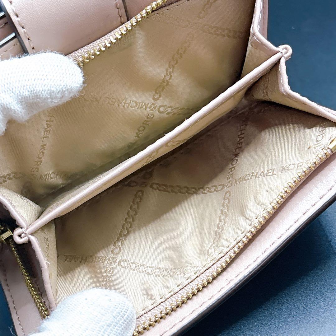 こ*み様 ✨極美品✨マイケルコース ピンクシグネチャー 折り財布 ゴールド金具