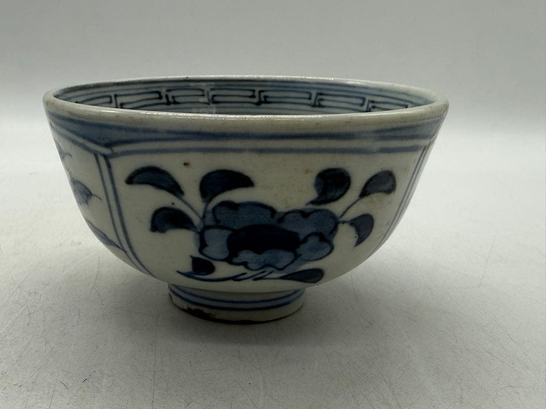 古染　花果紋蓋茶碗　送料込み260118