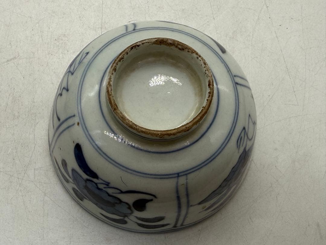 古染　花果紋蓋茶碗　送料込み260118
