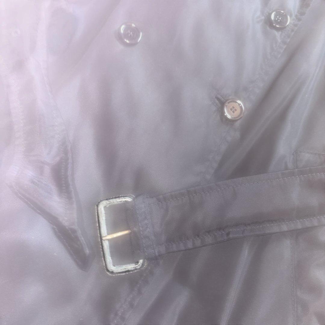 ネイビー ダブルブレスト トレンチコート　　プラダ　PRADA