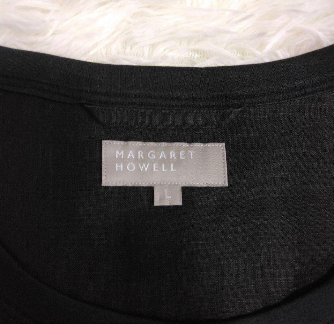 MARGARET HOWELL 黒 麻100% Tシャツ Lサイズ