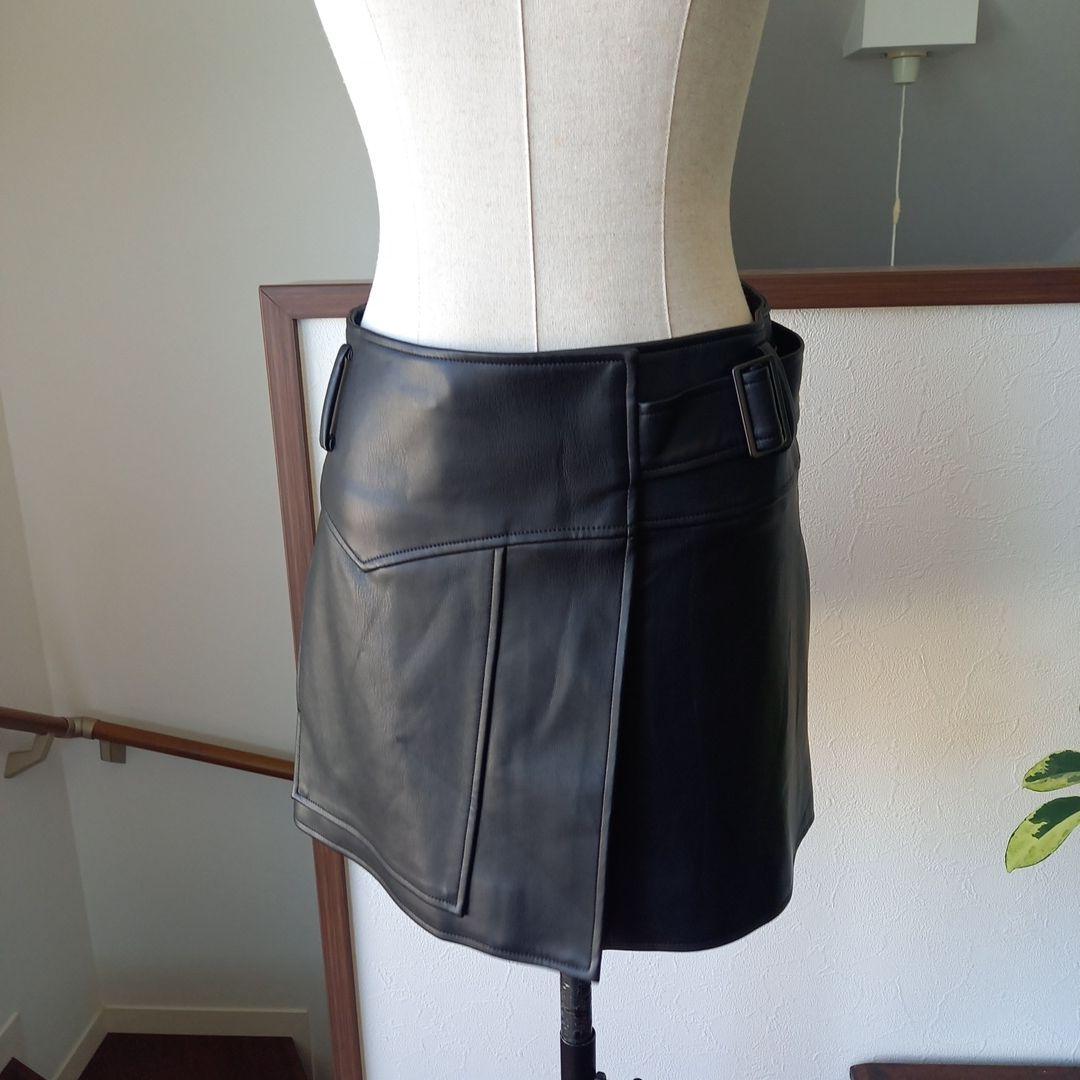 Theory luxe ブラック プリーツスロックスカート革スカート