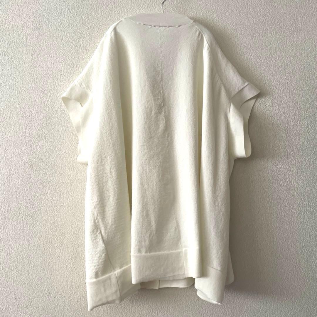 美品　Beardsley ビアズリー ポンチョカーデ ホワイトフリーサイズ
