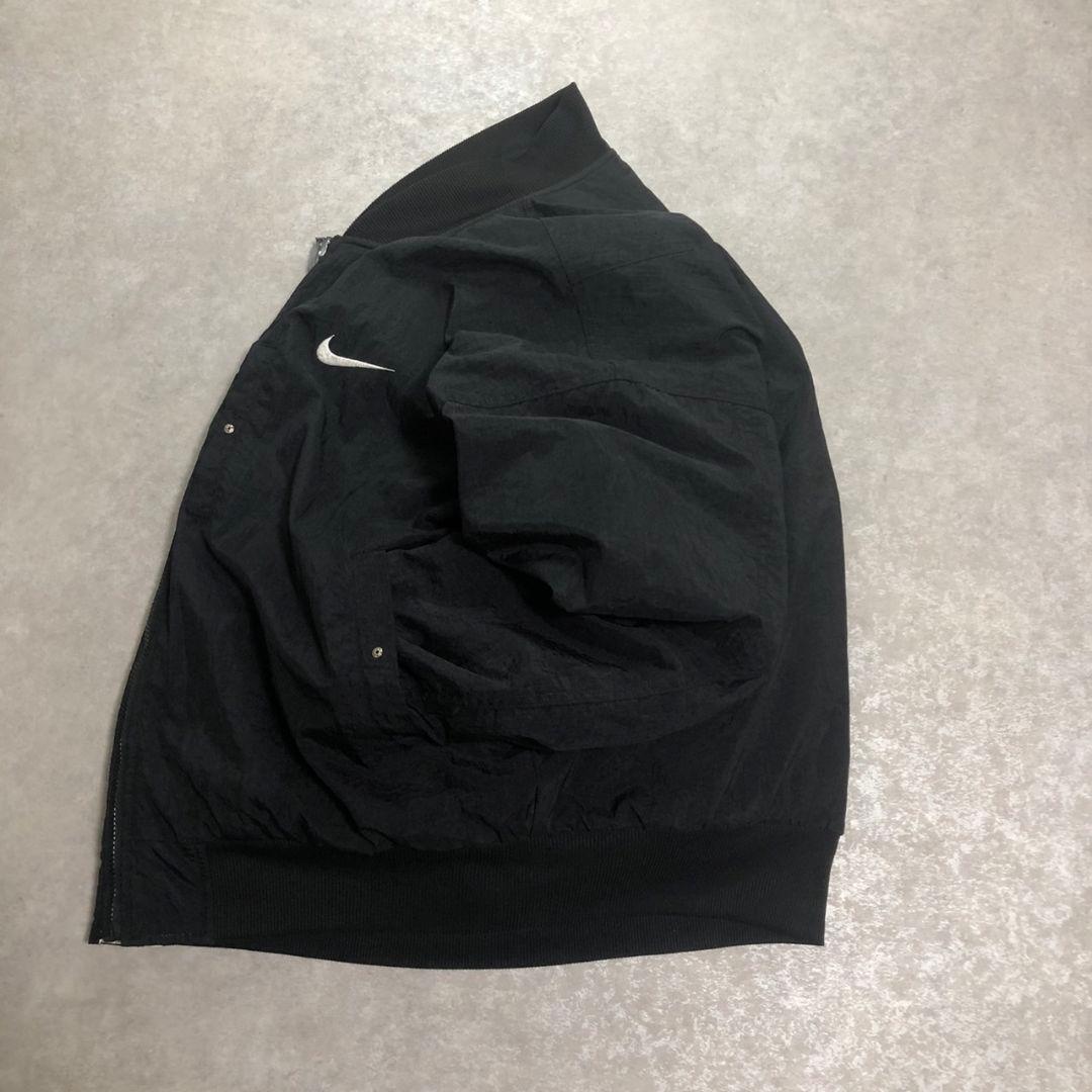 90s NIKE リバーシブル ボンバージャケット L 黒 白 中綿キルティング