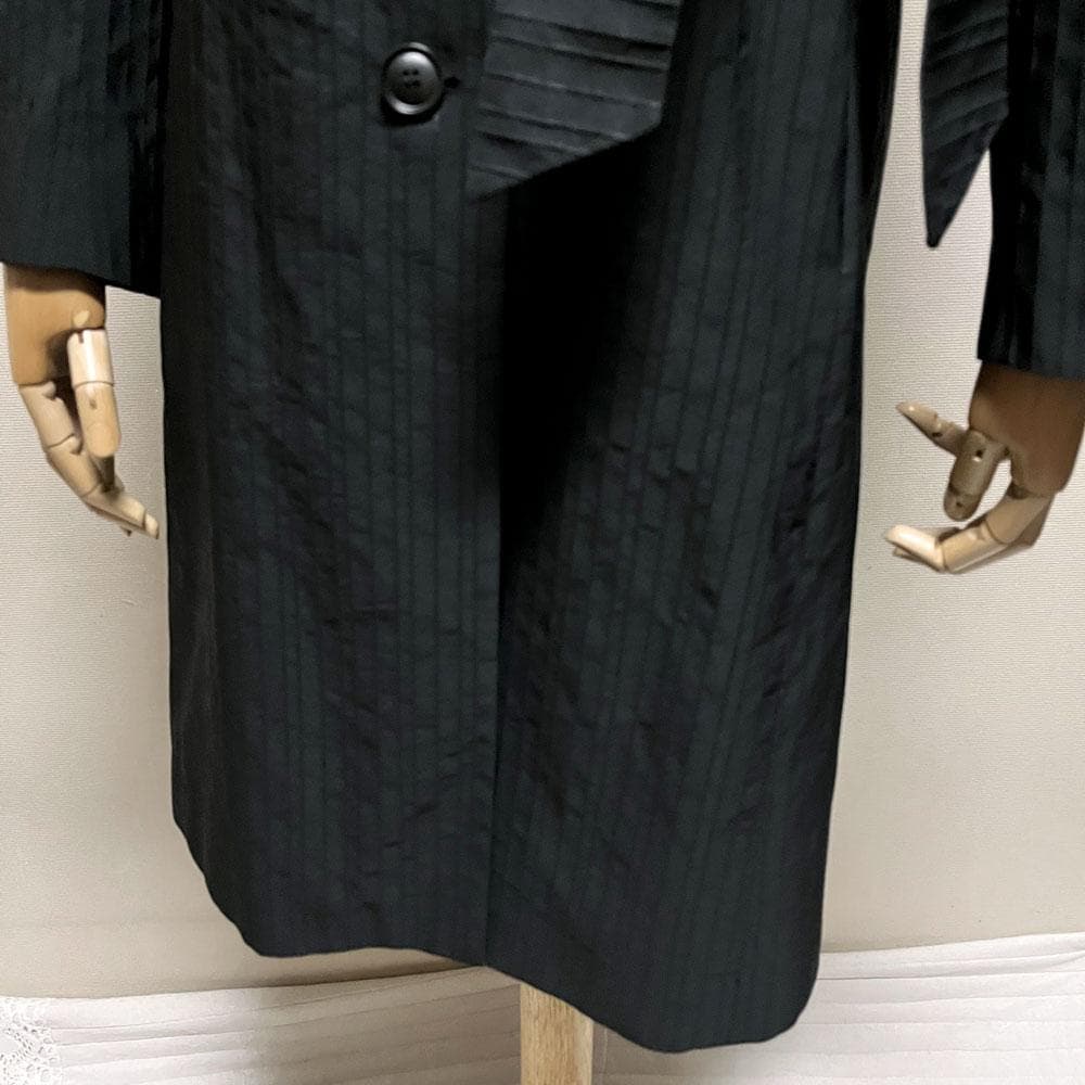 美品 MaxMara 最高級白タグ シルク トレンチコート ベルト付き ブラック