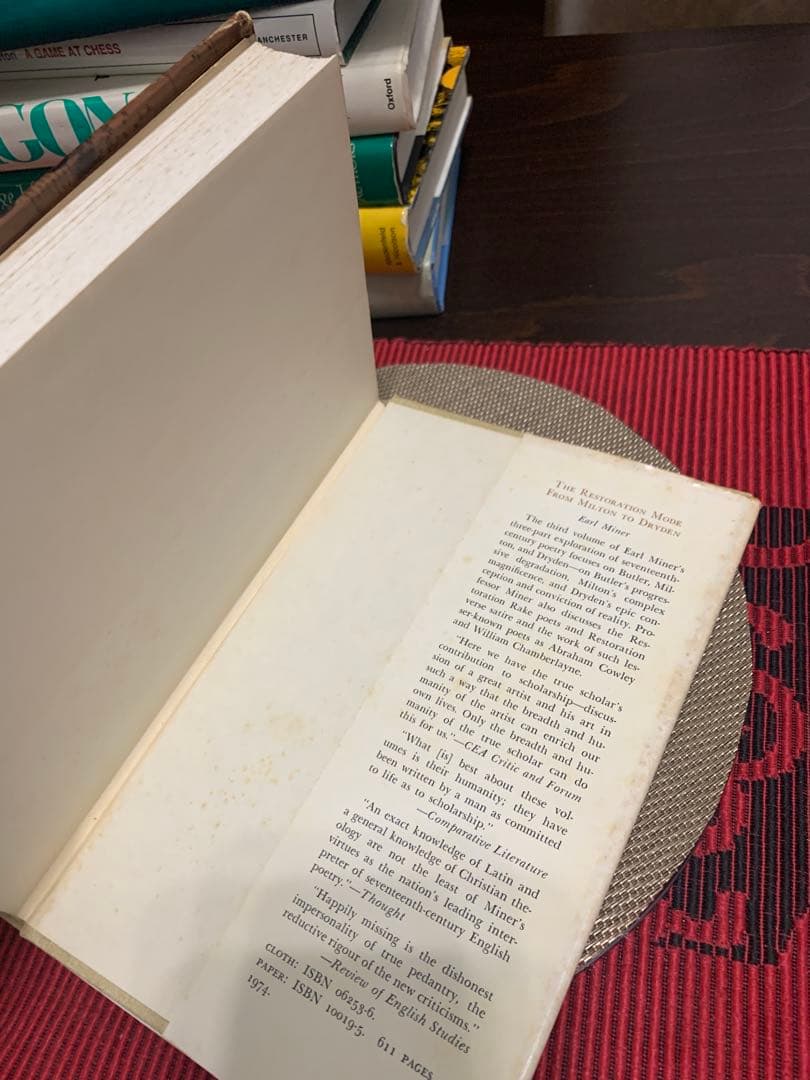 洋書 Literary Uses of Typology by Earl Miner