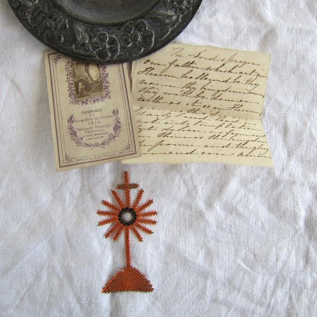 フランスアンティーク 祈祷書 聖書 19世紀 べっ甲風 イニシャル シルバー