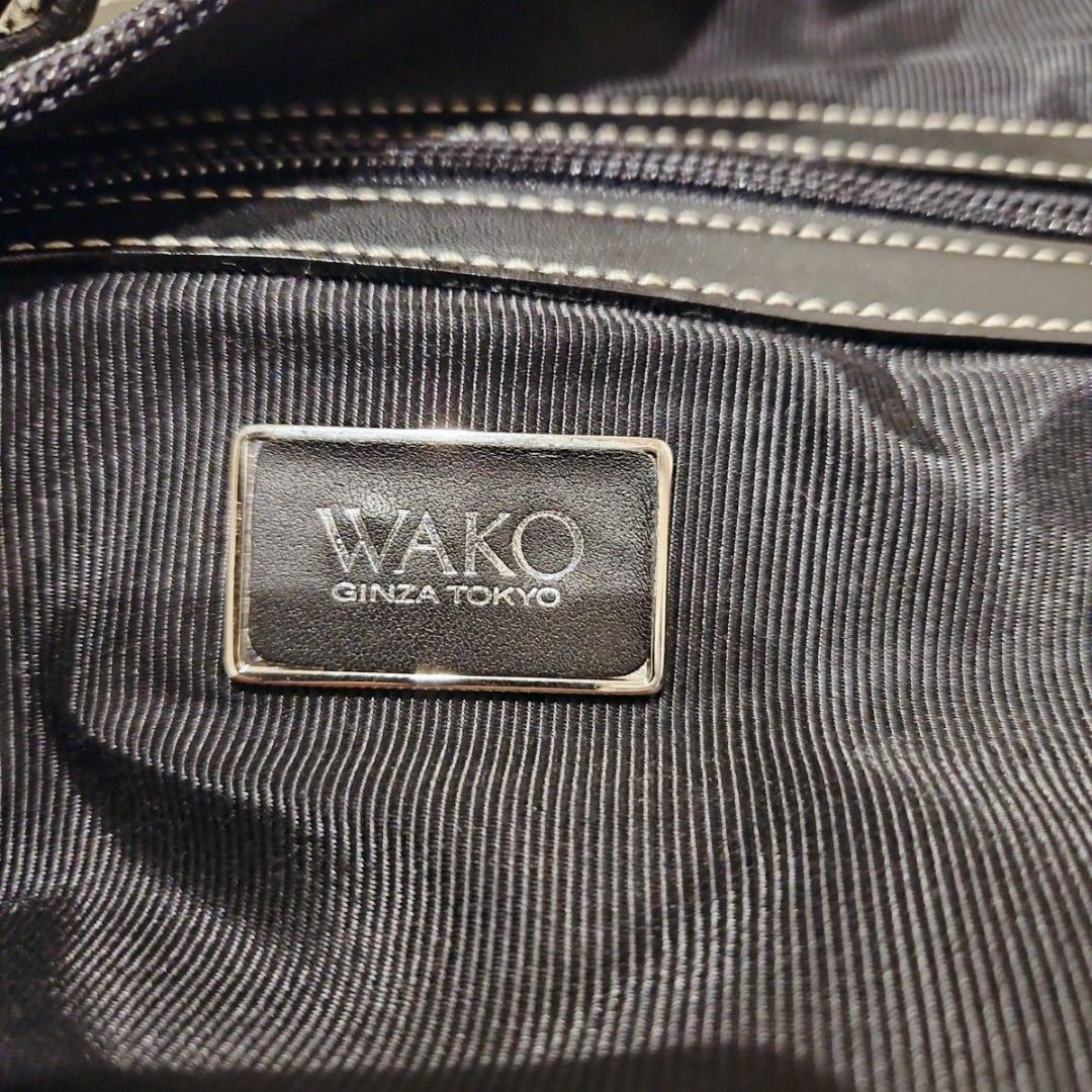 銀座WAKO 銀座ワコー ボストンバッグ 旅行バッグ 大容量 オールレザー 黒