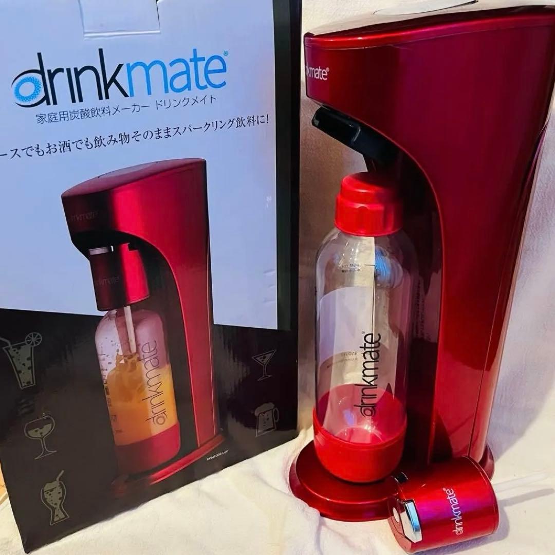 drinkmate 炭酸水メーカー レッド CO2カートリッジ 3本付き
