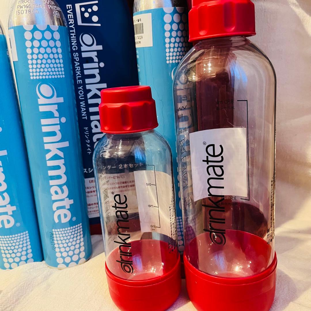 drinkmate 炭酸水メーカー レッド CO2カートリッジ 3本付き