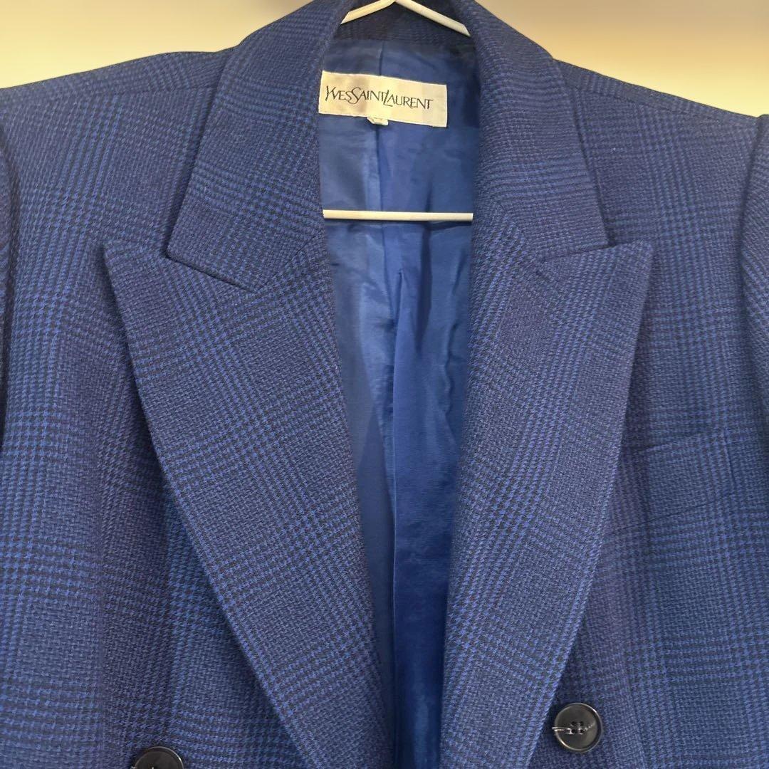 YVES SAINT LAURENT ネイビー テーラードジャケット 36