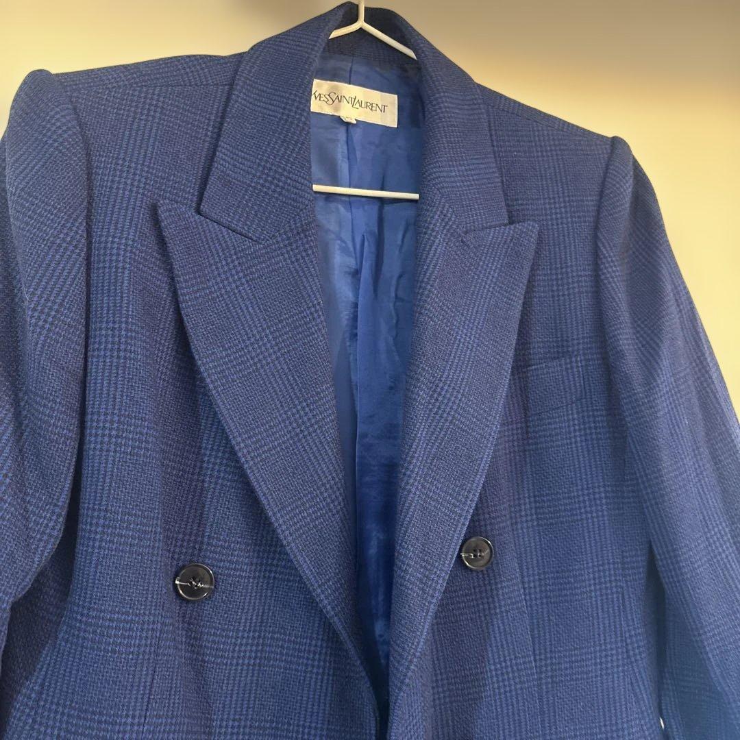 YVES SAINT LAURENT ネイビー テーラードジャケット 36