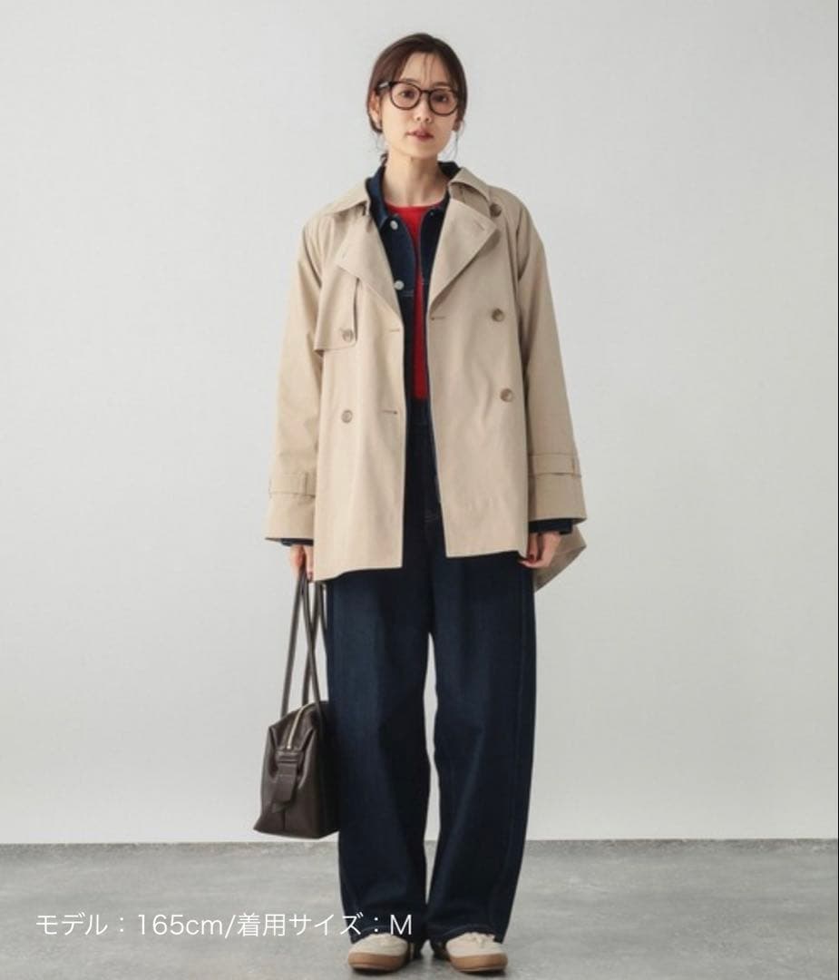 【新品】GLOBAL WORK 防風襟2wayトレンチ　ベージュ　M