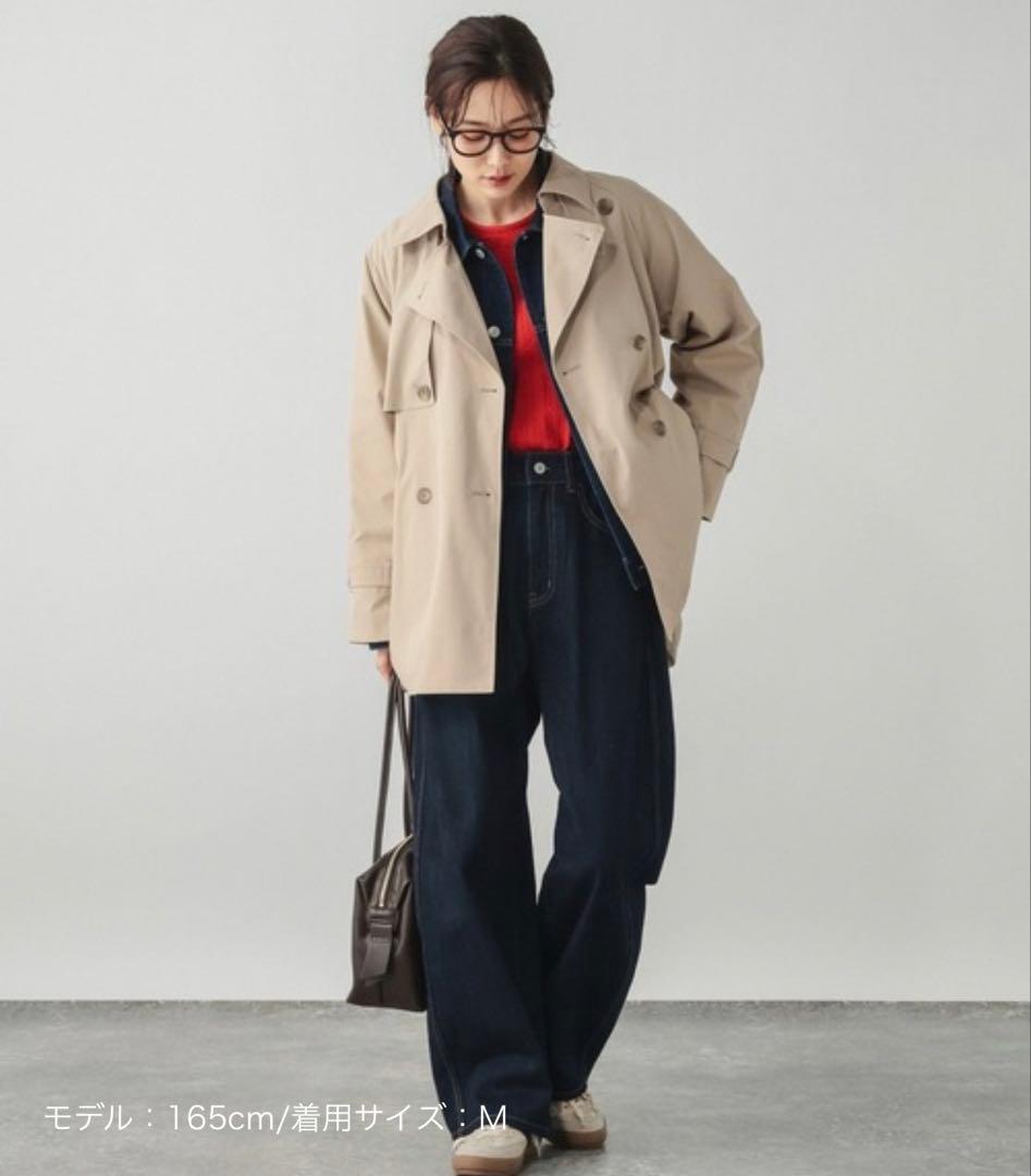 【新品】GLOBAL WORK 防風襟2wayトレンチ　ベージュ　M