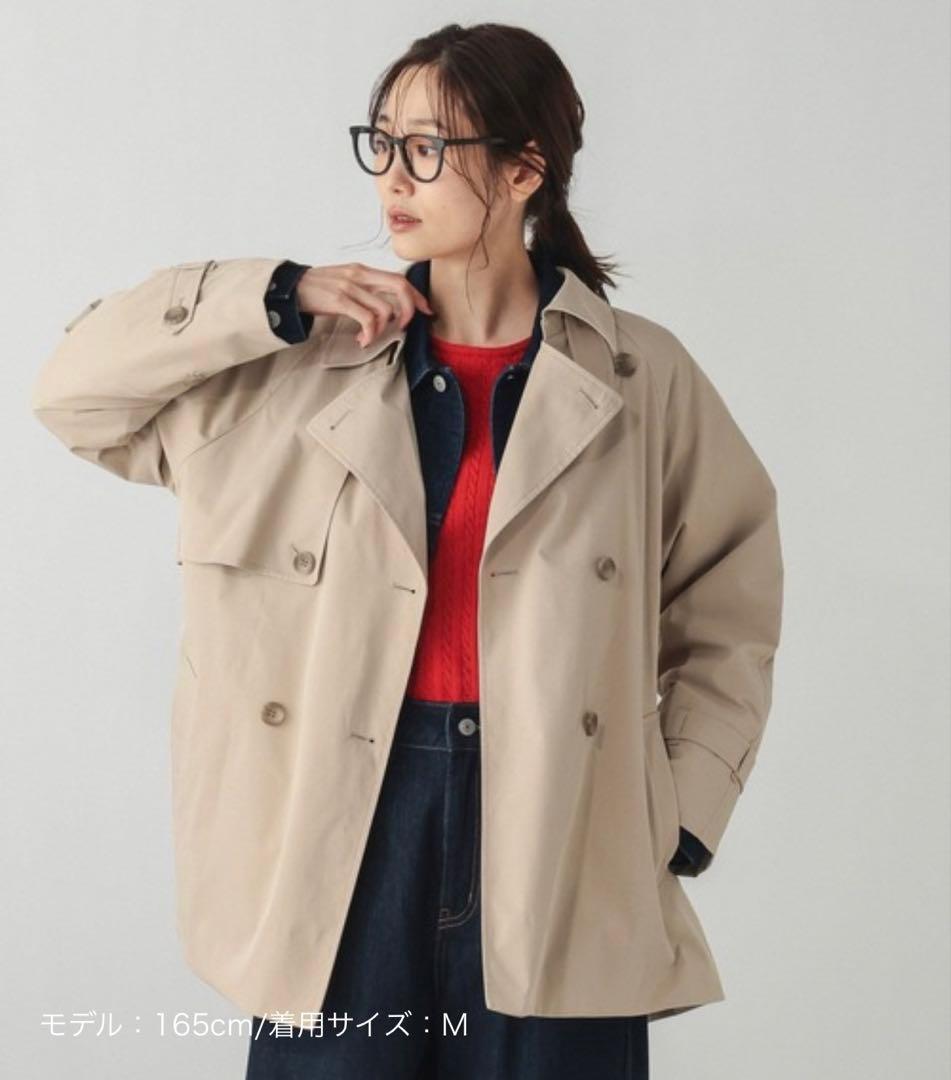 【新品】GLOBAL WORK 防風襟2wayトレンチ　ベージュ　M