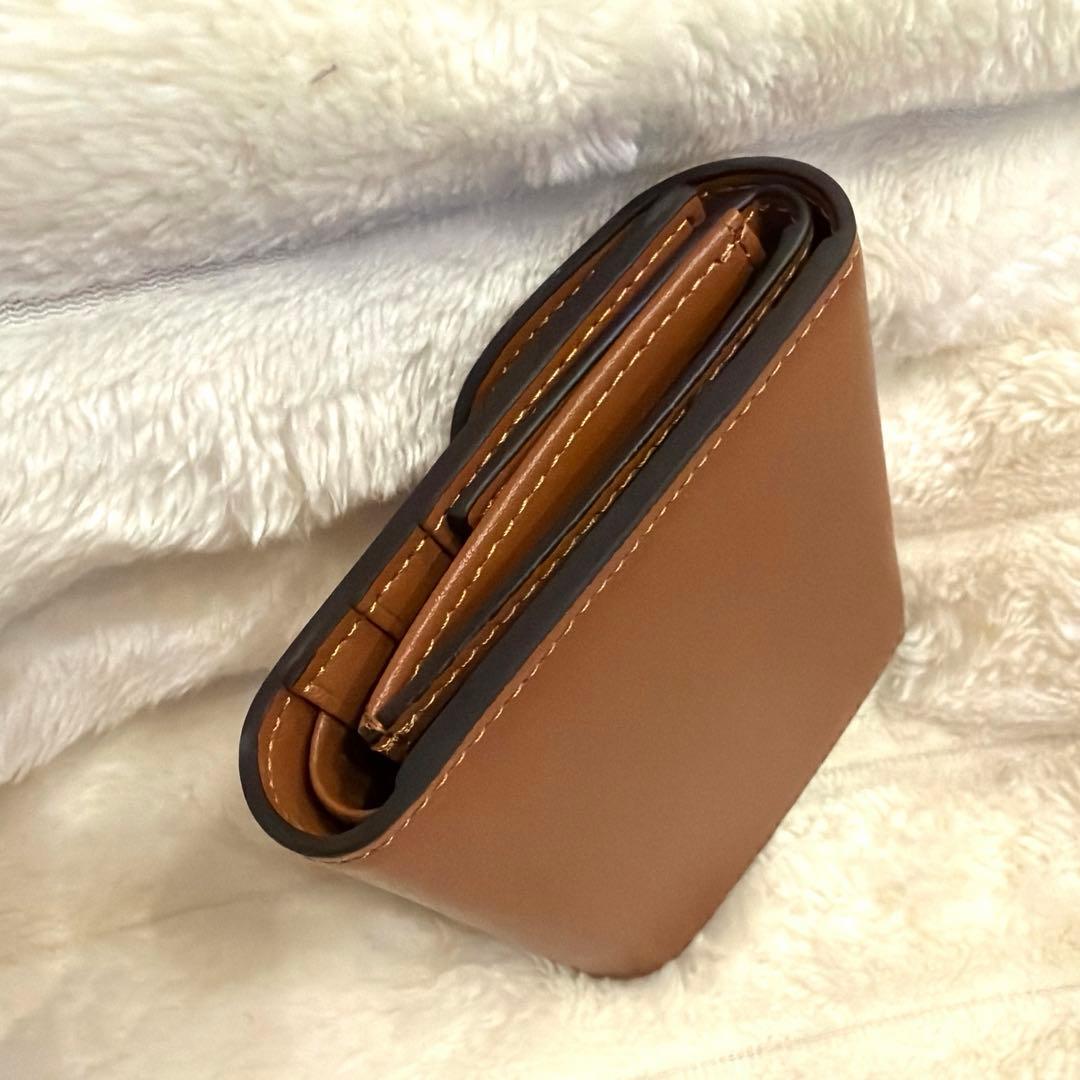 セリーヌ ブラウン レザー 三つ折り財布
