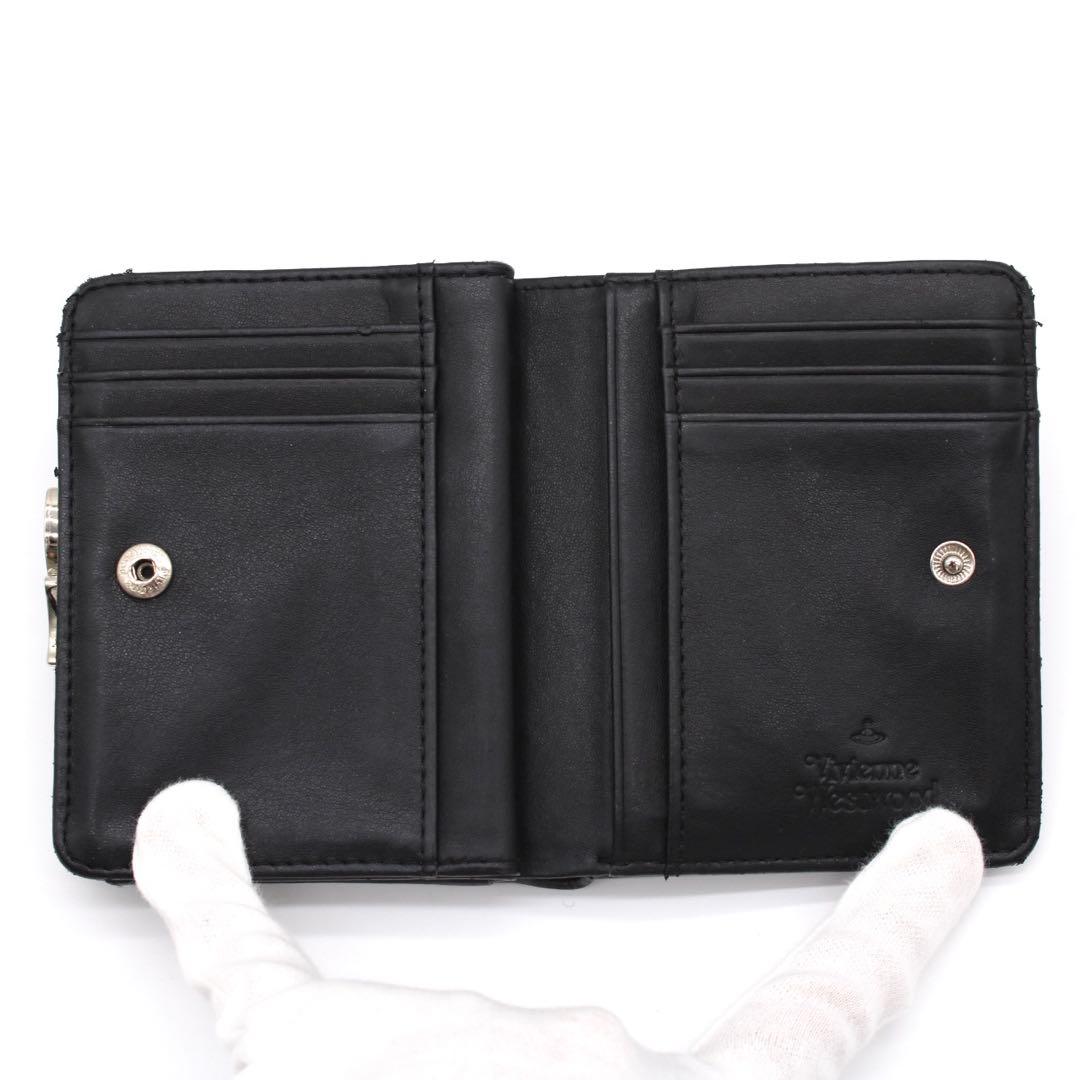 【良品】VivienneWestwood ILOVE CRAP 二つ折り財布 黒