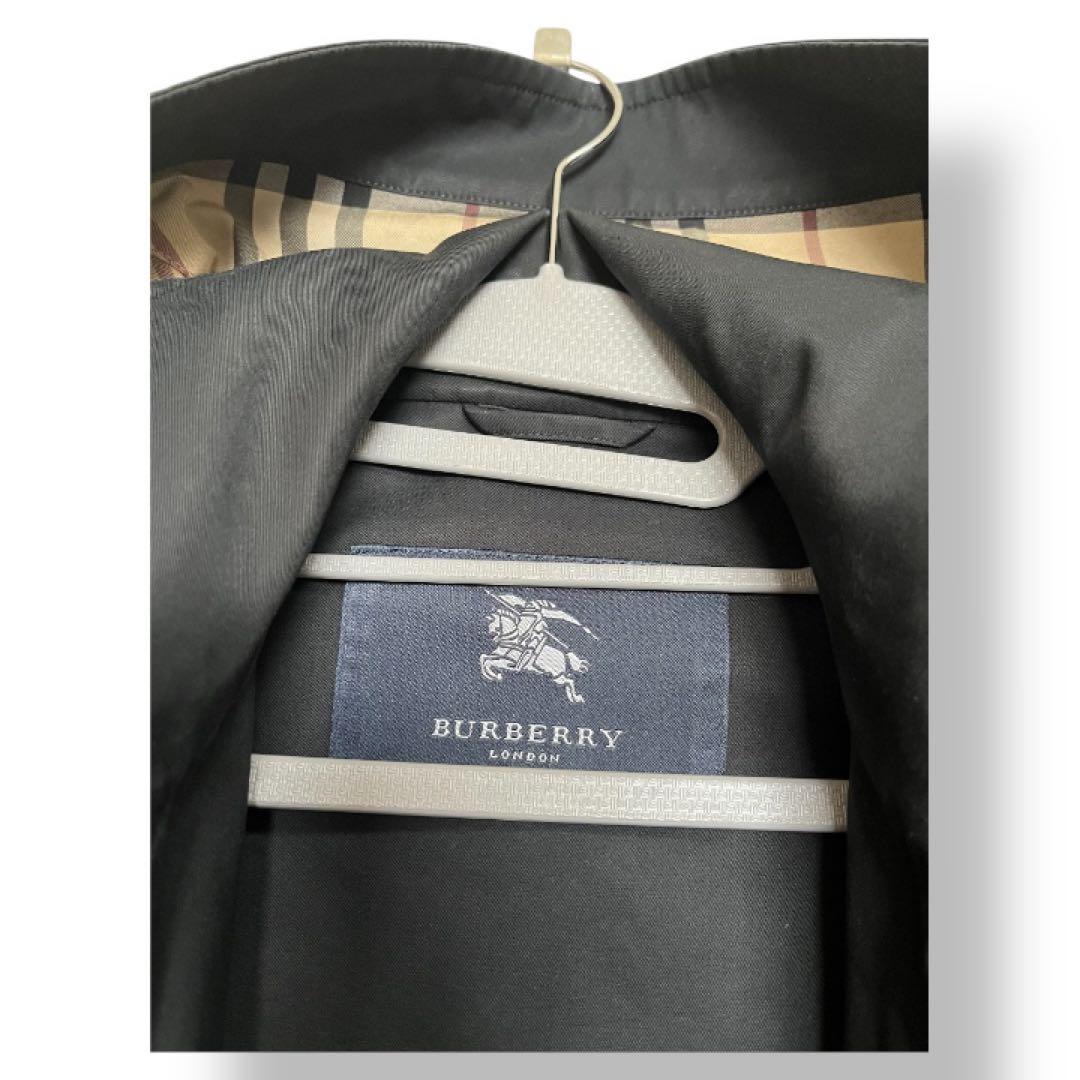 英国 BURBERRY LNODON ダッフルコート ノバチェック L〜LL 黒